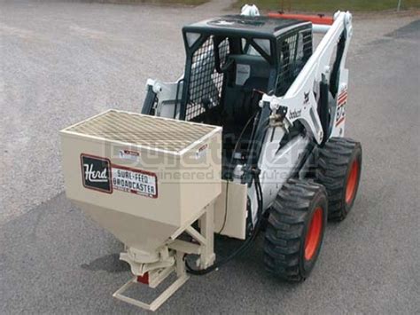 skid steer broadcast spreader|ami radio spreader.